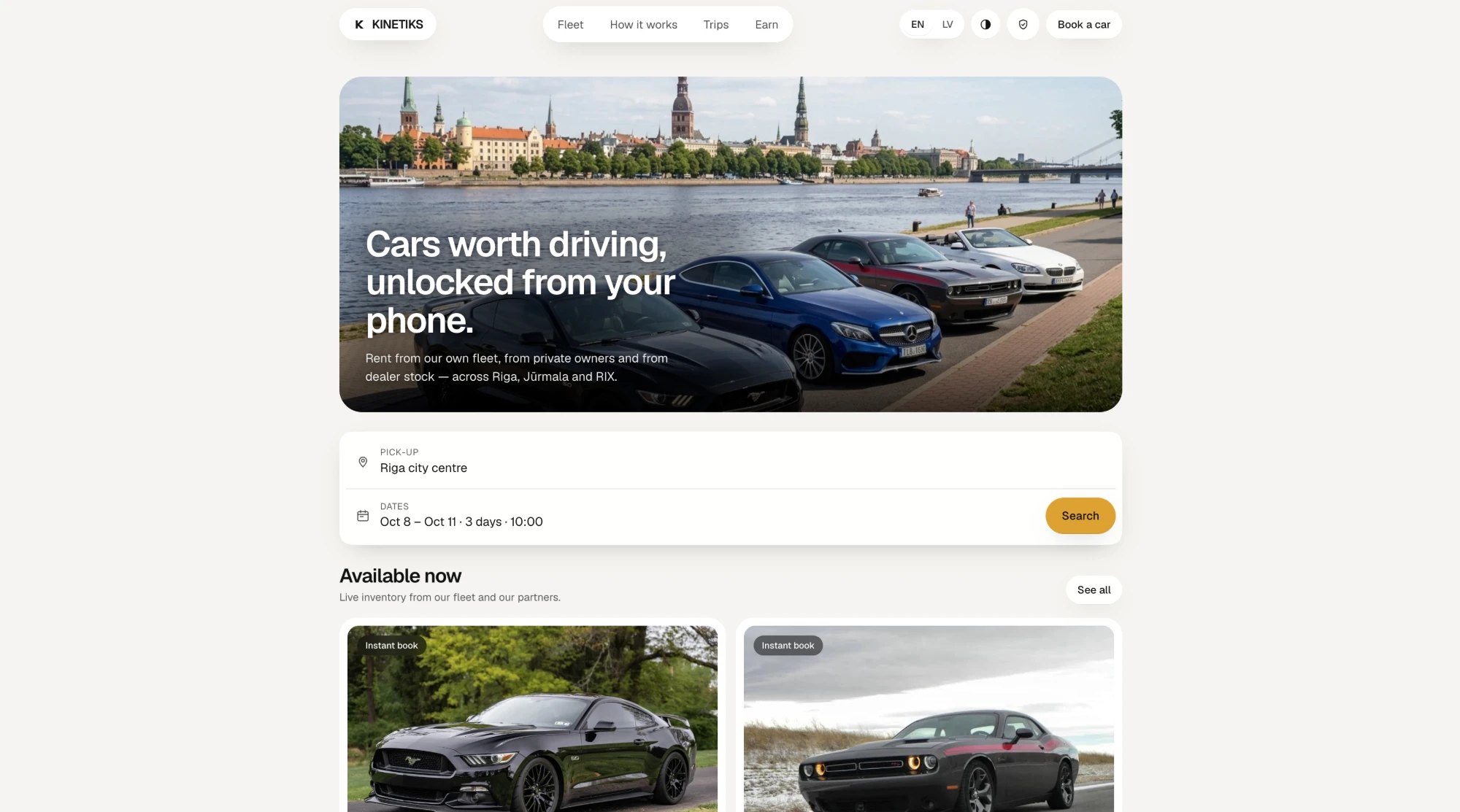 Kinetiks — Auto nomas platforma Rīgā un Jūrmalā