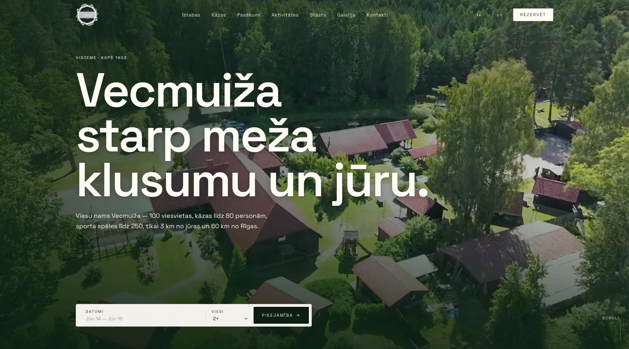 Vecmuiža — Viesu nama un pasākumu vietas lapa